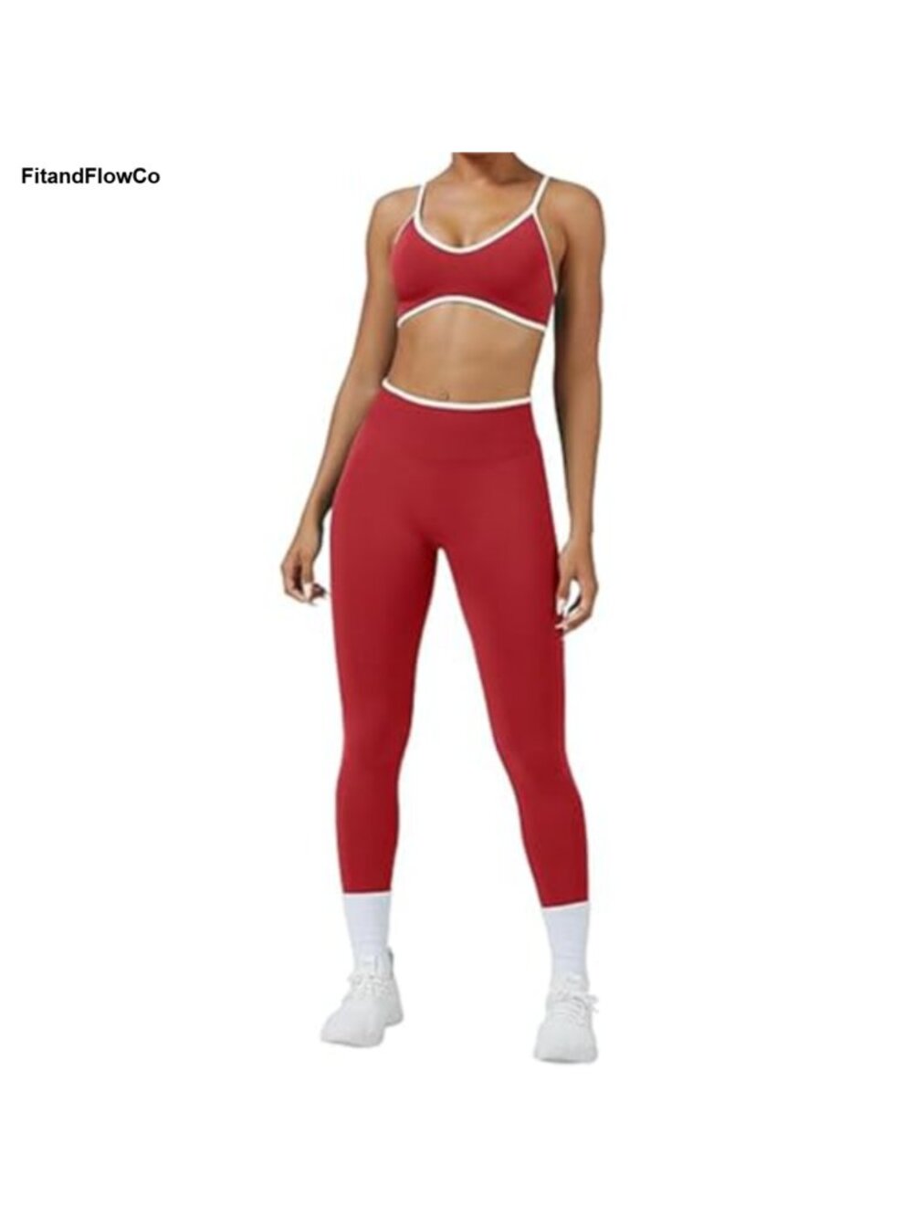Seamless Color Block Tank Top High Waist Leggings Workout Set